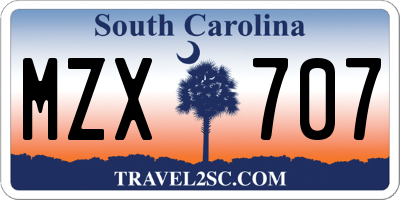 SC license plate MZX707