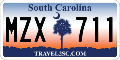 SC license plate MZX711