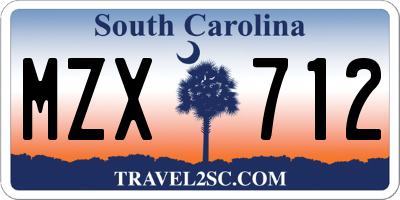 SC license plate MZX712