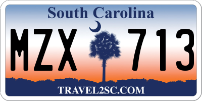 SC license plate MZX713