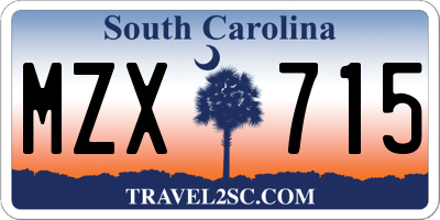 SC license plate MZX715