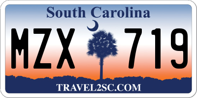 SC license plate MZX719