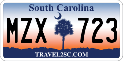 SC license plate MZX723