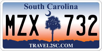 SC license plate MZX732