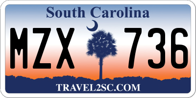 SC license plate MZX736