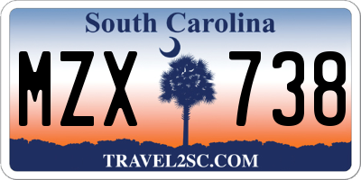 SC license plate MZX738