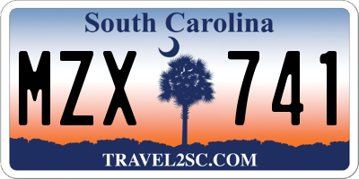 SC license plate MZX741