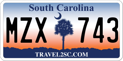 SC license plate MZX743