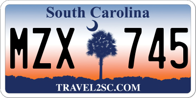 SC license plate MZX745