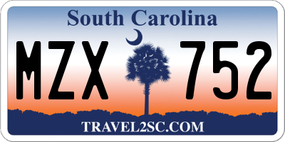 SC license plate MZX752