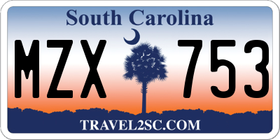 SC license plate MZX753