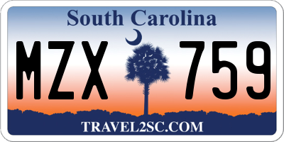 SC license plate MZX759