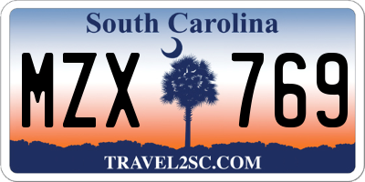 SC license plate MZX769