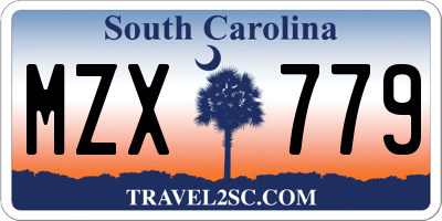 SC license plate MZX779