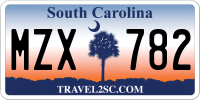 SC license plate MZX782