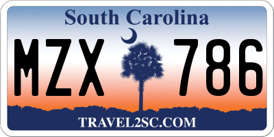 SC license plate MZX786