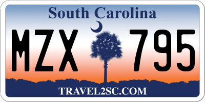 SC license plate MZX795