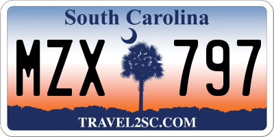 SC license plate MZX797
