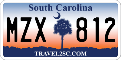 SC license plate MZX812