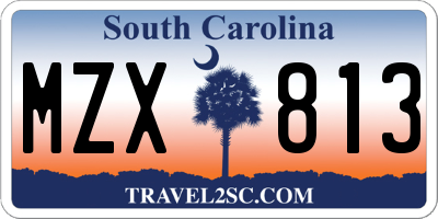 SC license plate MZX813