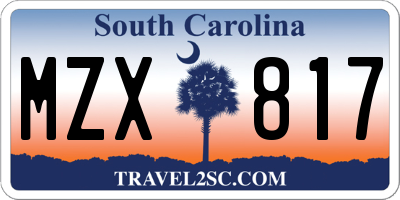 SC license plate MZX817