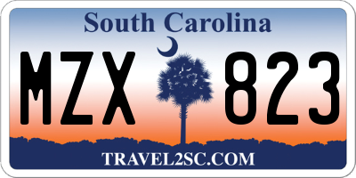 SC license plate MZX823