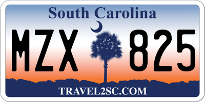 SC license plate MZX825