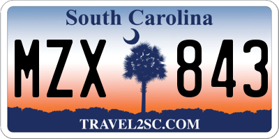SC license plate MZX843