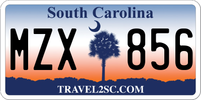 SC license plate MZX856