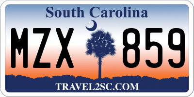 SC license plate MZX859