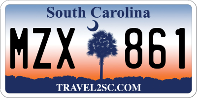 SC license plate MZX861