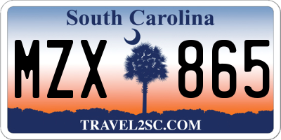 SC license plate MZX865