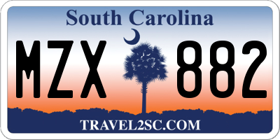 SC license plate MZX882