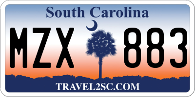SC license plate MZX883