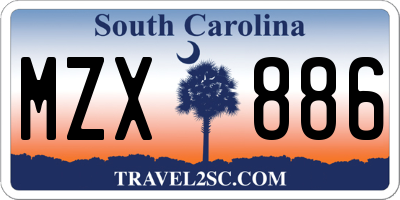 SC license plate MZX886