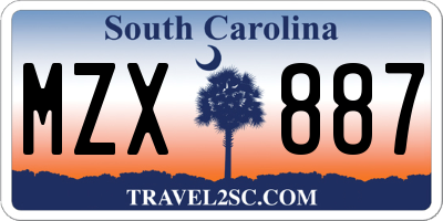 SC license plate MZX887
