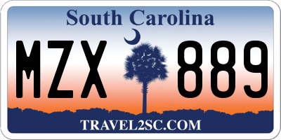 SC license plate MZX889