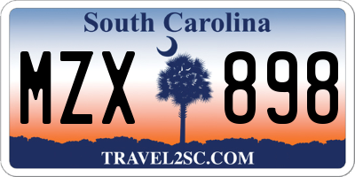 SC license plate MZX898