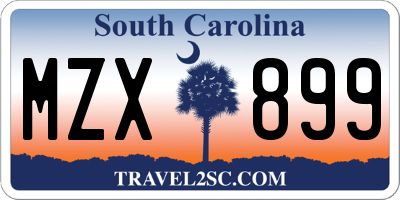 SC license plate MZX899