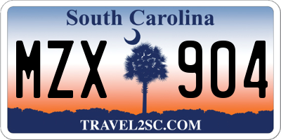 SC license plate MZX904
