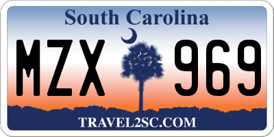SC license plate MZX969