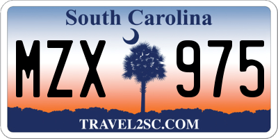 SC license plate MZX975