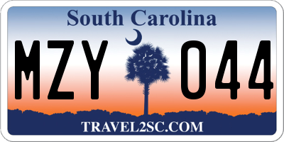 SC license plate MZY044