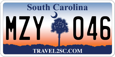 SC license plate MZY046