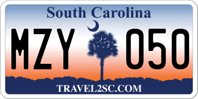 SC license plate MZY050