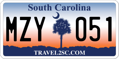 SC license plate MZY051