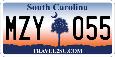 SC license plate MZY055