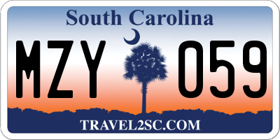 SC license plate MZY059