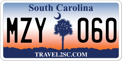 SC license plate MZY060