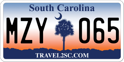 SC license plate MZY065